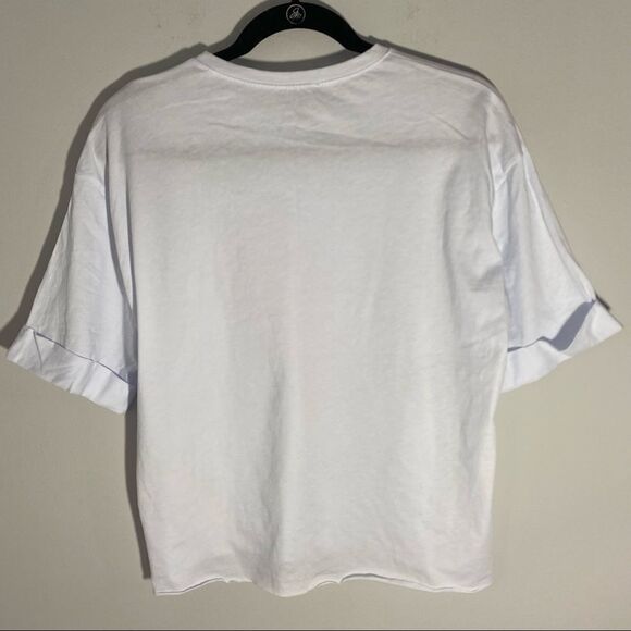 Women’s Boxy Cut Girl Printed 3D Short Folded Sleeve Tee - Picture 5 of 6